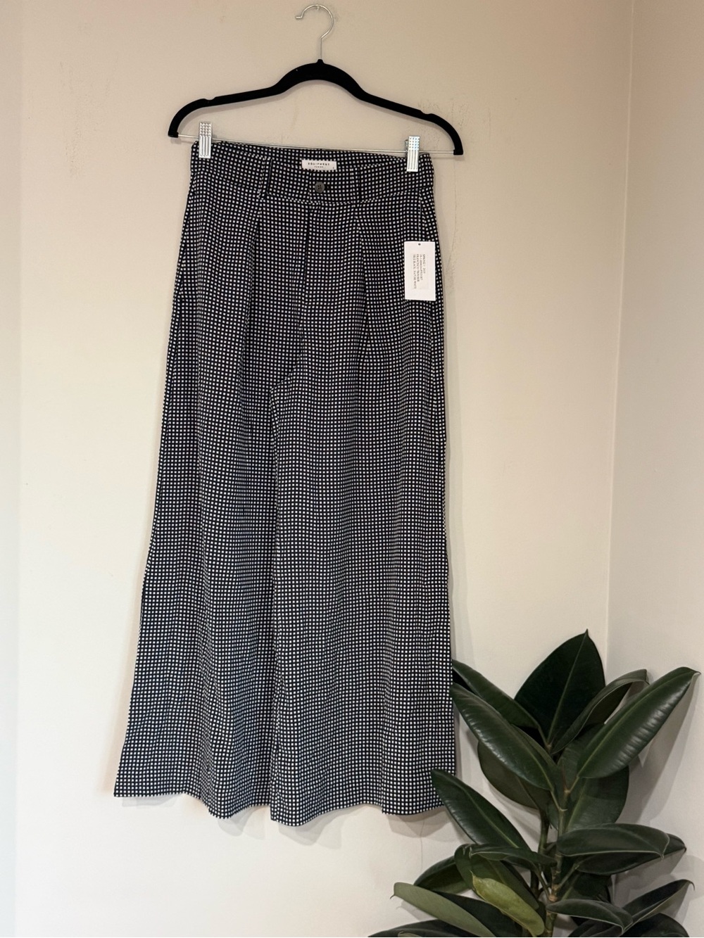 Equipment Femme 100% Silk Gingham Wide Leg Crop Pants Size 4 NWT - Picture 2 of 6